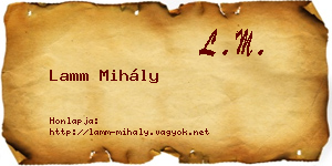 Lamm Mihály névjegykártya